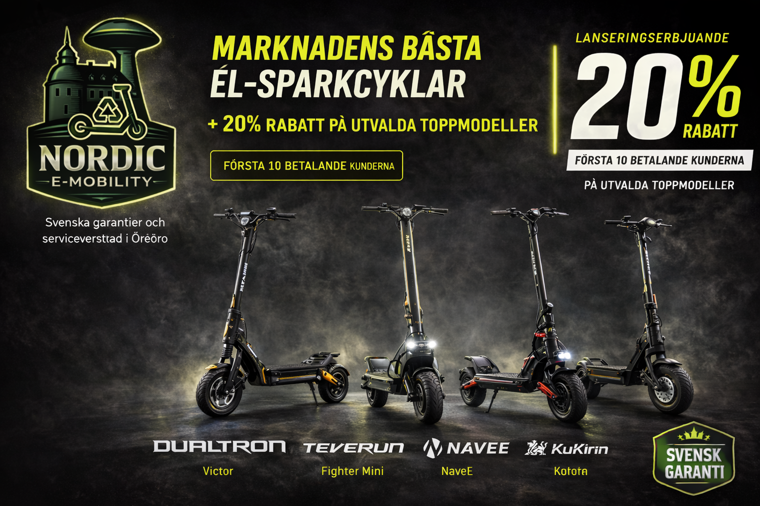 Marknadens Bästa El-Sparkcyklar — 20% Rabatt